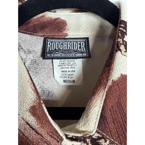 Vtg Roughrider Western Shirt Vest Cowboy Rodeo Print USA Medium Ranchcore - Picture 4 of 7